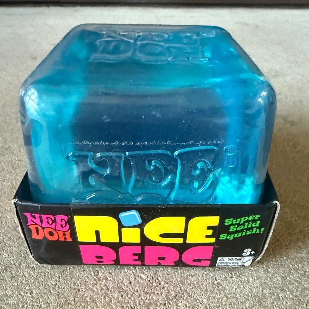 NeeDoh Nice Berg Fidget Toy Blue Squishy Stress Relief Sensory Cube Nee Doh NEW